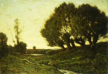 Un paisaje boscoso con un arroyo, 1903