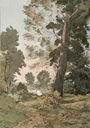Del Acuarela de Henri Harpignies, c1839-1898, 1898