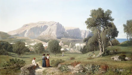 Disfrutando la Vista en la Isla de Capri en el Golfo de Nápoles, 1853