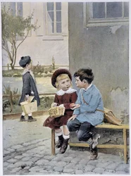 Libre comercio - acuarela por Geoffroy en "Le Figaro Illustré", mayo de 1901