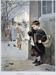 En restricción - acuarela por Geoffroy en "Le Figaro Illustré", mayo 1901