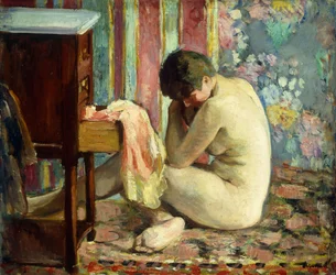 Desnudo con Camisa Rosa; Nu a la Chemise Rose, 1926