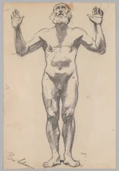 Estudio de desnudo de un anciano