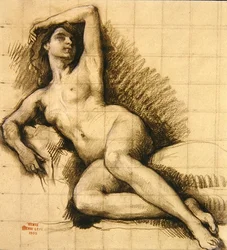Estudio - Desnudo Femenino Reclinado