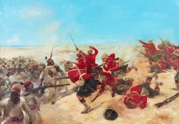 La Black Watch en la batalla de Tel-el-Kebir el 13 de septiembre