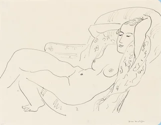 Mujer desnuda, brazos en alto