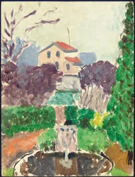 Jardín del artista en Issy-les-Moulineaux, c.1918 (óleo sobre tabla)