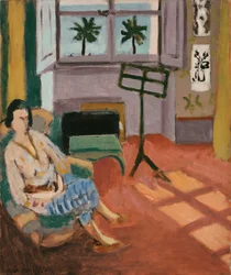Interior del estudio, con atril