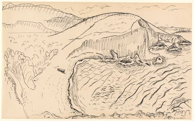 Paisaje (pluma y tinta sobre papel)