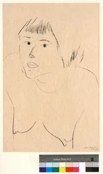 Los ojos negros (Mujer desnuda, de busto, de frente)