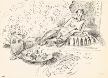 Odalisca tumbada II, c.1927 (pluma y tinta sobre papel)