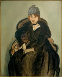 Marguerite con sombrero azul