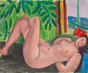 Desnudo con las piernas cruzadas