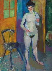 Desnudo con toalla blanca, c.1901-1903 (óleo sobre lienzo)