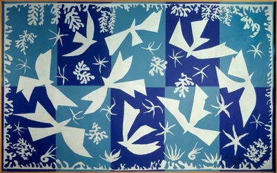 Polinesia, el cielo 1946 (dibujo, collage)
