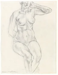 Desnudo sentado, c.1918 (grafito y tiza negra sobre papel)