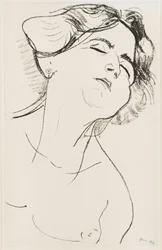 Cabeza de mujer, ojos cerrados