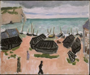 Las casetas barco de Etretat