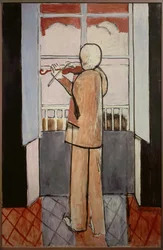 Violinista en su ventana 1916 (óleo sobre lienzo)