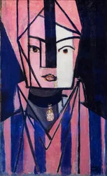 Cabeza blanca y rosa, otoño de 1914 (óleo sobre lienzo)