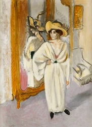 Mujer de blanco, c.1918-19 (óleo sobre lienzo)