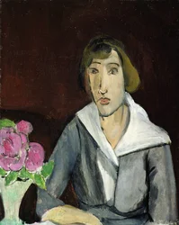 Mujer con rosas (óleo sobre lienzo)