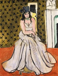 Mujer con sombrero azul