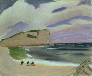 Mujeres en la playa, Etretat