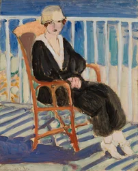 Jovencita en el balcón sobre el mar (Jeune fille au balcon sur la mer)