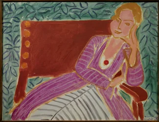 jeune fille assise robe persanne 1942 (óleo sobre lienzo)