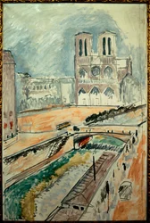 notre dame de paris le quai saint michel 1914 (óleo sobre lienzo)