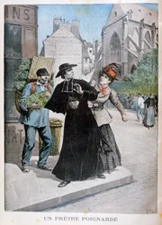 Un sacerdote católico es apuñalado por una mujer en la calle, Francia, 1897