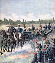 Llegada del presidente de la república, revista militar, 14 de julio de 1891