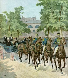 Llegada de Félix Faure al hipódromo,1895 (Ilustración)