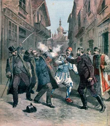 Asesinato de M. Beltchef en presencia del señor Stambouloff, Bulgaria, 1891