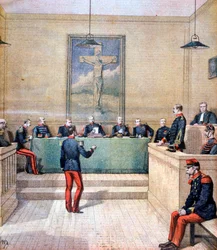 El capitán Dreyfus ante el consejo de guerra, 1894