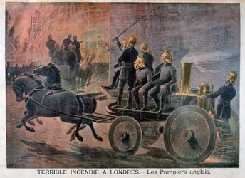 Bomberos ingleses yendo a una emergencia, 1897