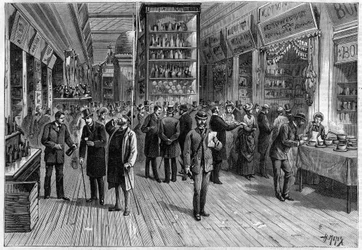 Exposición de Alimentos de los Campos Elíseos en París 1883 Dibujo de Henri Meyer (1844-1899)