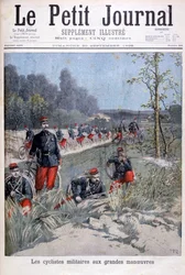 Cuerpo de bicicletas francés en maniobras militares, 1896