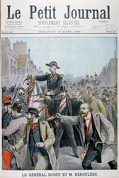 Paul Déroulède agarrando la brida del General Roget, París, 1899