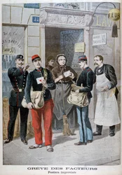 Empleados de correos improvisan, 1899