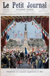 El presidente Faure en la ceremonia de inauguración de un monumento en Niza, 1896