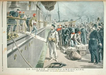 Los primeros prisioneros en Key West durante la Guerra Hispanoamericana, de Le Petit Journal, 8 de mayo de 1898