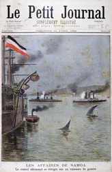 El cónsul alemán busca refugio en un barco de guerra alemán, 1899