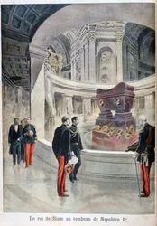 El rey de Siam en la tumba de Napoleón I, París, 1897