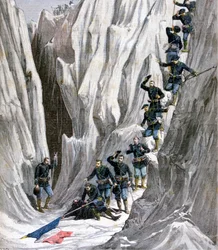 El cadáver descubierto del Teniente Bujon, Alpes franceses, 1891