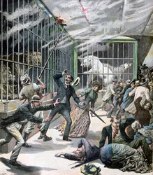 El incidente en la casa de fieras, Montceau-les-Mines, Francia, 1891