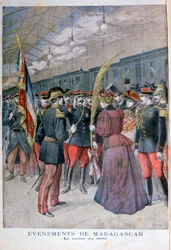 El regreso del regimiento 200 de Madagascar, 1896