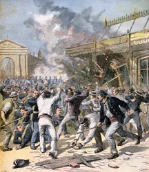 El motín en Burdeos, Aquitania, 1891
