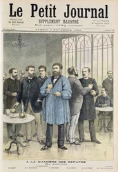 Página de título que representa el bar en la Casa de Diputados, ilustración del suplemento ilustrado de Le Petit Journal, 5 de noviembre